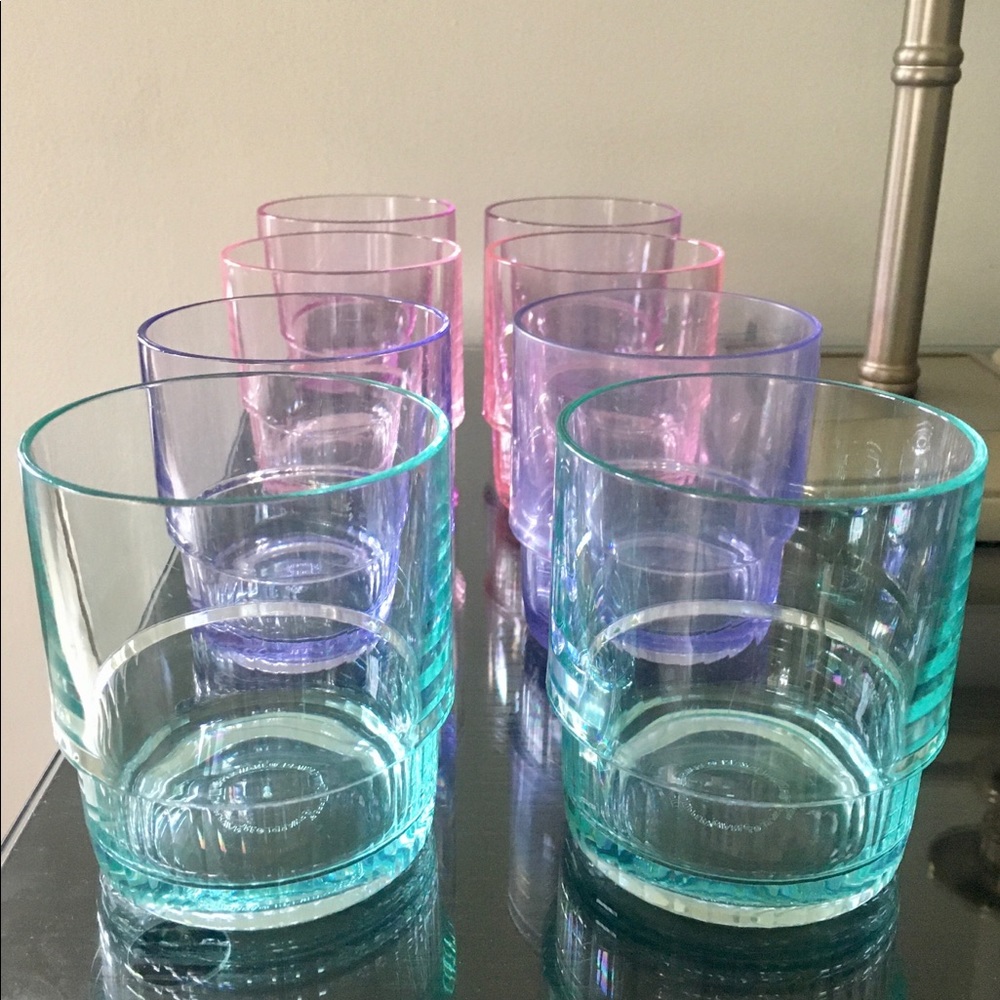 Vintage Tupperware Acrylic Jewel Tone Juice Cups